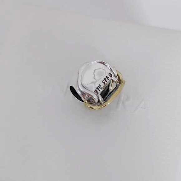 Pandora Pittsburgh Steelers NFL Football Helmet Charm 14K Gold and S925 Silver - Picture 4 of 6